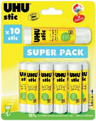 9 BÂTONS DE COLLE 8,2 G + 1 BÂTON DE COLLE 21 G