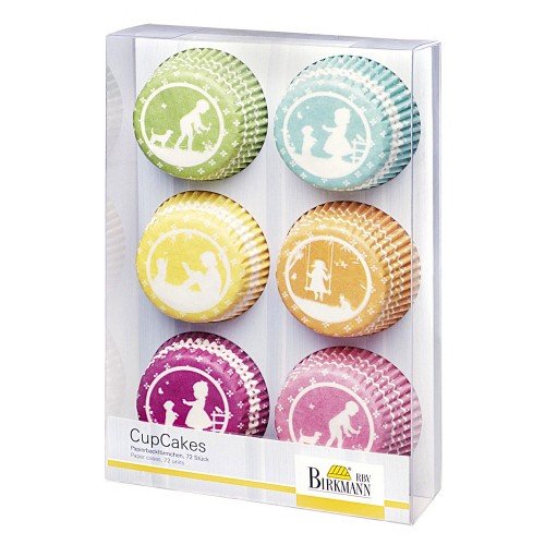 Abeba 442191 vintage memories moule à cupcake mini papier pourpre/jaune/bleu/vert/orange 7 x 7 x 3 cm 72 pièces code EAN 4026883442191 