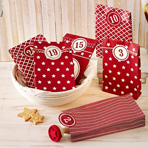 Adventskalender, 48-tlg: 24 Adventskalendertüte...