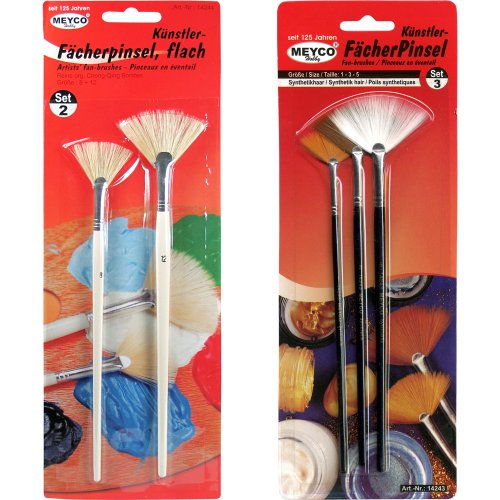 MEYCO - Lot de 3 pinceaux éventail Taille n° 1,...