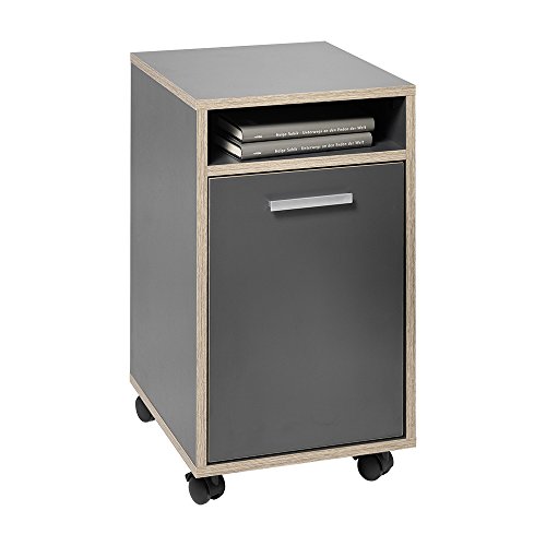 FMD Möbel FMD Moebel 359-002 Laurenz 2 Caisson de Bureau avec Porte/Compartiment Ouvert Bois Anthracite/Chêne 33 x 38 x 59,5 cm code EAN 4029494081490 