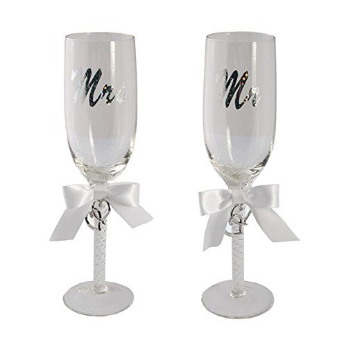 OOTB Lot de 2 flûtes de mariage 