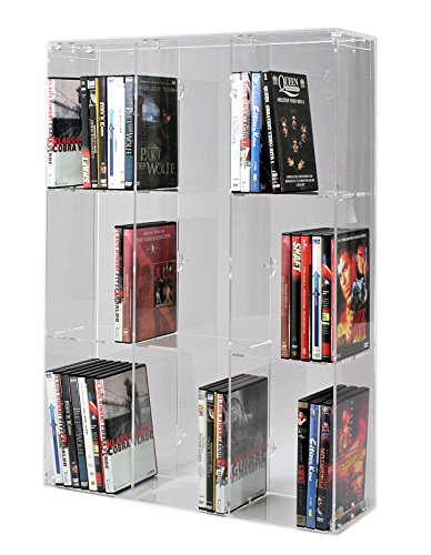 Range dvd en verre acrylique avec panneau arriè...