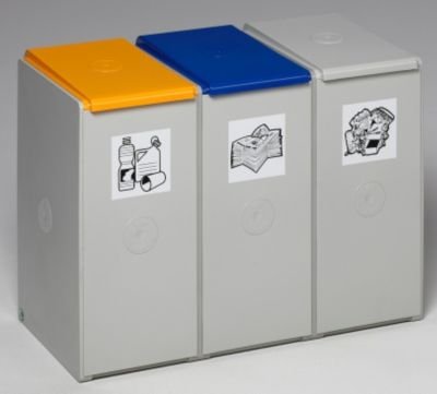 Poubelle de tri - poste 3 poubelles pour 40 l, ...