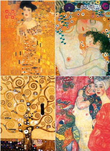 Klimt boîte de 12 cartes postales multicolore