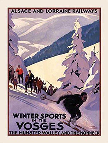 Ski-vintage/vosges vosges affiche métallique av...