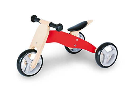 Mini Draisienne tricycle bois massif 4 en 1 Cha...