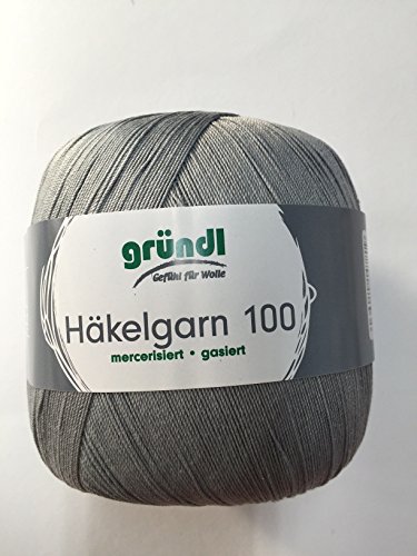 Gründl Häkelgarn 100 Gründl Laine crochet 100, filet Crochet Pelote de fil, nouvelle couleur Gris FB. 137, 100 g, 4036014147819 (4036014147819)