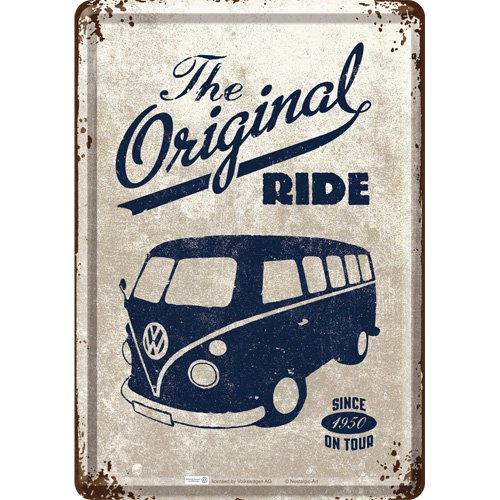 Plaque en metal 10 x 14 cm - VW Bulli - The Ori...