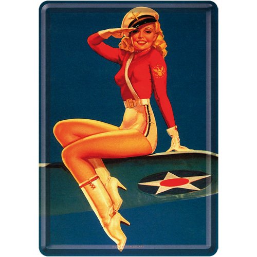 Plaque en metal 10 x 14 cm - Pin up - Airforce
