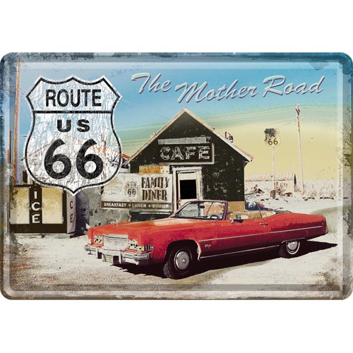US ROUTE 66 PLAQUE METAL US ROUTE 66 - VOITURE - 10x14 cm - FRAIS OFFERT code EAN 4036113163154 