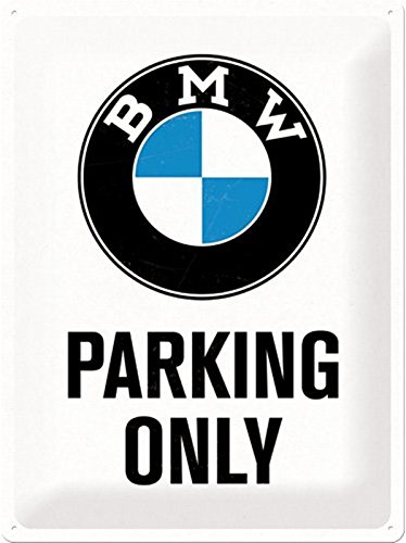 Nostalgic-art-bMW parking only white - 30 x 40 cm