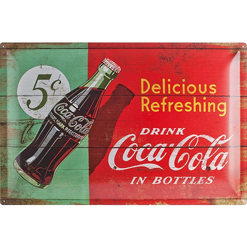 Nostalgic-Art Nostalgic Art Plaque 24005 Plaque métallique de Coca Cola Delicious Refreshing 40 x 60 cm, vert code EAN 4036113240053 