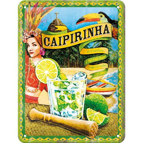 Affiche métallique publicitaire caipirinha 15 x...