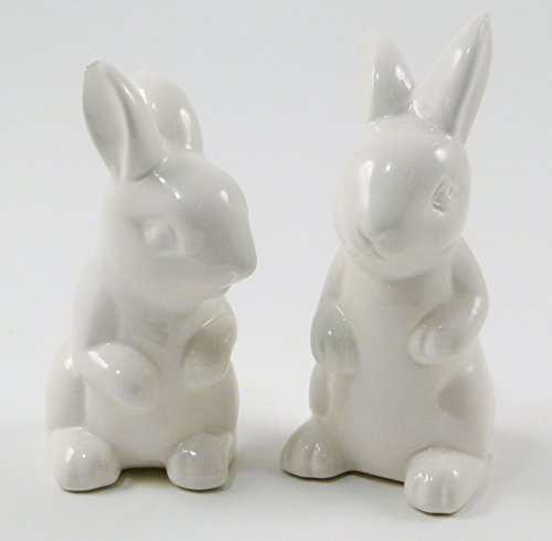 Lapin Blanc en céramique en verre Floral