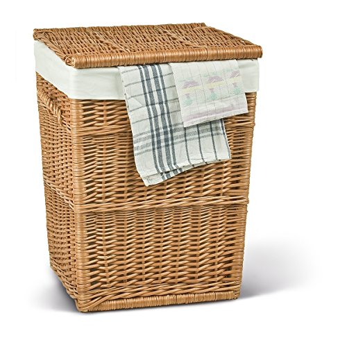 Adam Schmidt Corbeille à linge en osier avec doublure en coton 45 x 35 x 60 cm 4041065044208 (4041065044208)