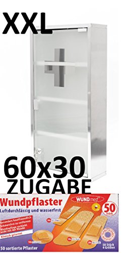 Wundmed Armoire à pharmacie grand format en aci...