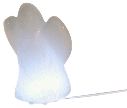 Lampe led ange en cristal de sel blanc