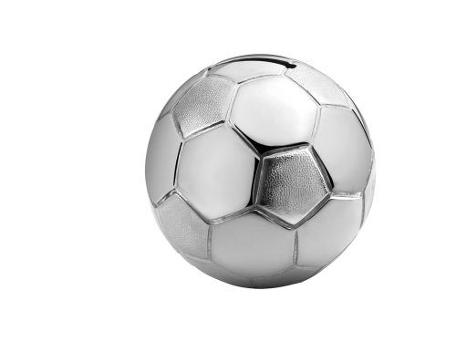 A6007260 tirelire ballon de football argenté laqué