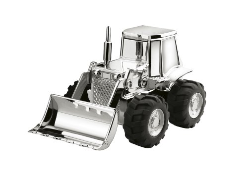 6299261 tirelire tracteur argenté laqué