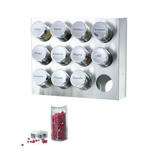 Étagère à épices en acier pour 12 pots en plast...