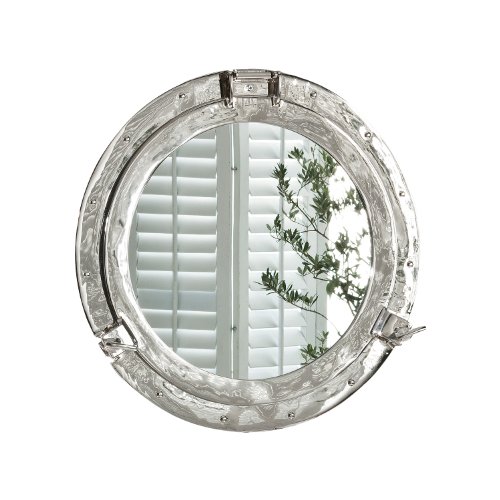 Miroir mural hublot Œil de bœuf en aluminium fa...