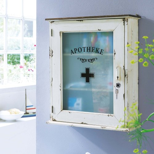 Armoire à pharmacie avec inscription et fermant...