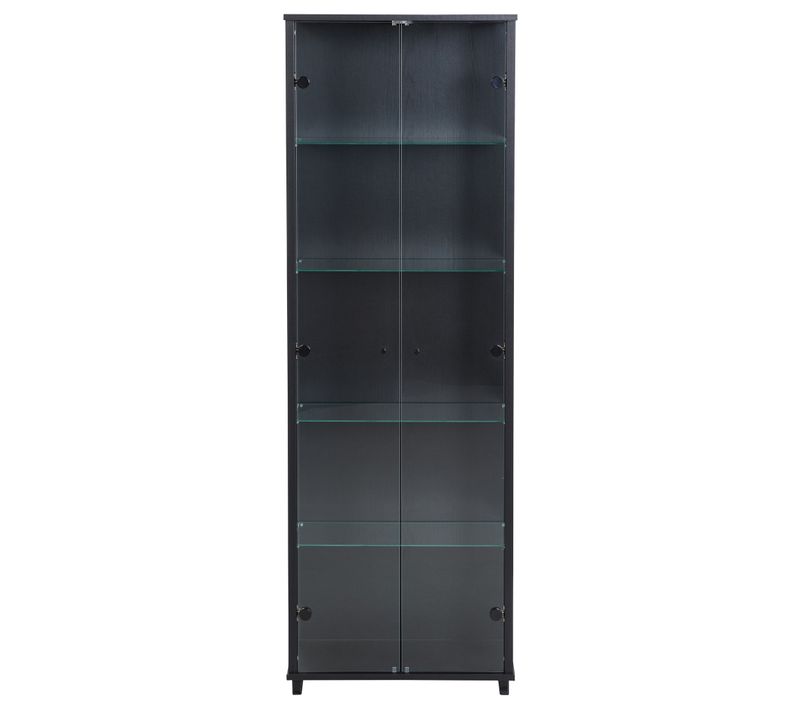 Vitrine 2 portes avec LED KARLA Noir 4044341256692 Vitrine 2 portes avec LED KARLA Noir 4044341256692