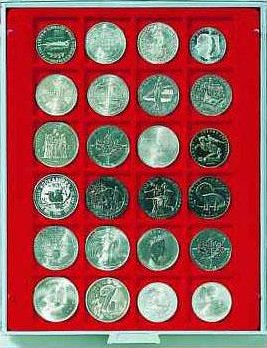 Box monnaies - à 24 alvéoles carrés 42 x 42 mm ...