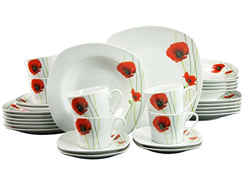 19556 amelie papaver service de table 30 pièces...