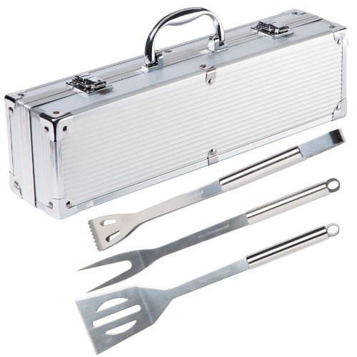 Set de 3 couverts à barbecue en acier inoxydabl...