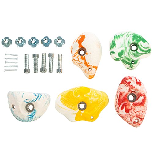 Ultrakidz Lot de 5 prises d'escalade en taille s, m ou l, multicolore ou marbrées, blanc-marbré, m code EAN 4046228181202 