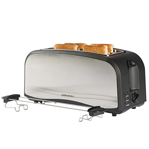 Ultratec Grille-pain double fente noir mat / acier inoxydable, pour 4 tranches de pain 4046228191980 (4046228191980)