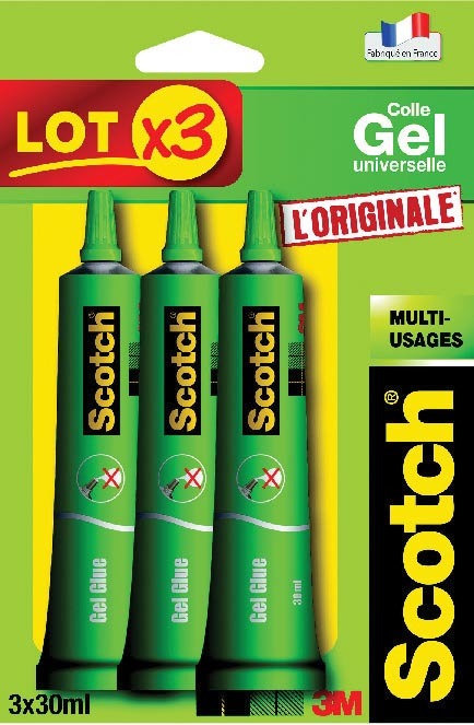 Scotchcollesetrubansadhesif 3 TUBES DE COLLE GEL UNIVERSELLE (1) code EAN 4046719689774 
