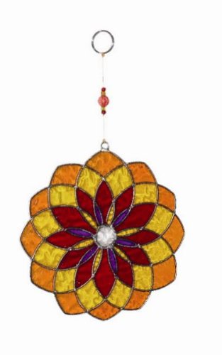 Attrape soleil - mandala rouge/jaune/orange