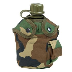US Army Water Bottle Canteen with Woodland Camo...
