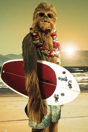 1art1 59791 Star Wars Poster Chewie Surfeur 91 ...