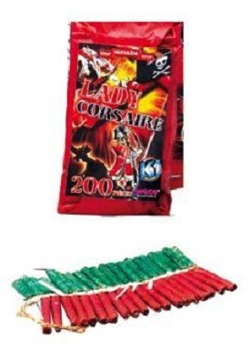PAQUET DE 5 CHAINES DE 40 MINI PETARDS LADY COR...