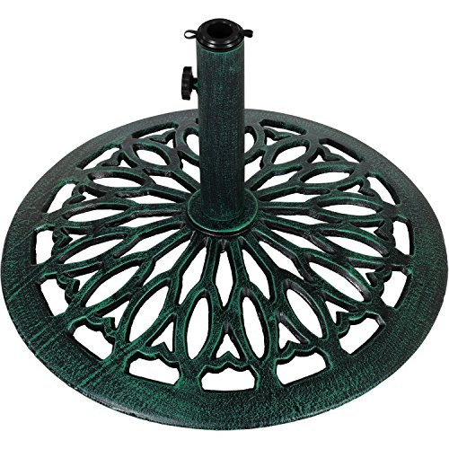 Pied de parasol vert en fonte massif, 17 kg