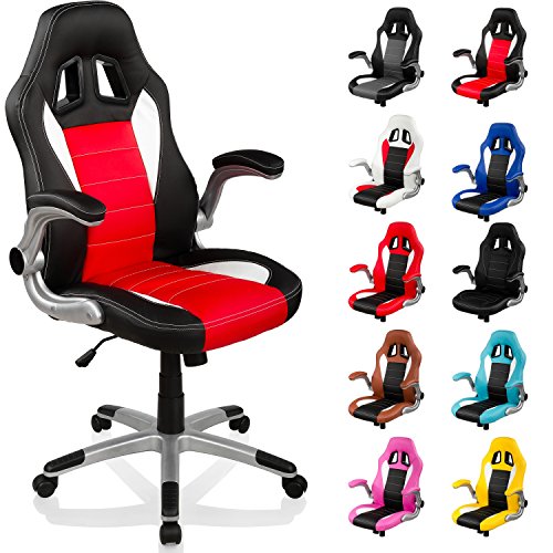 RACEMASTER Fauteuil de bureau sport Racing "GT-Racer" chaise de bureau noir rouge blanc 4048821577109 (4048821577109)