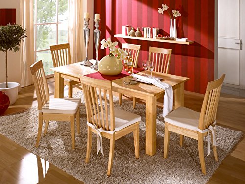 massivum Ensemble table à manger NATURA avec chaises MERAN en hévéa naturel 4050107230585 (4050107230585)
