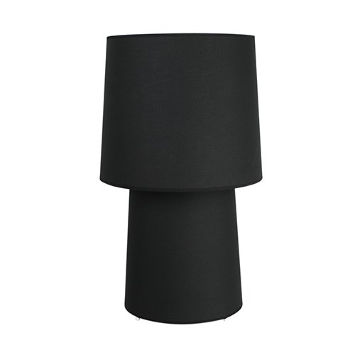 Tischleuchte madrid groß schwarz, textilschirm ...