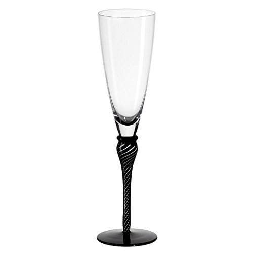 AMARA DESIGN Flûtes à Champagne, Verres à Champagne, Verre à cocktail, Collection "NIGHT-n-DAY", noir/blanc/transparent, 27 cm (AMARA DESIGN powered by CRISTALICA) code EAN 4050832036766 