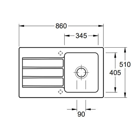 VILLEROY_ET_BOCH Evier Architectura 50, Ebony, Avec vidage automatique code EAN 4051202542481 