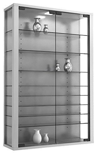 904115 vitrosa mini vitrine mural bois argent 9...