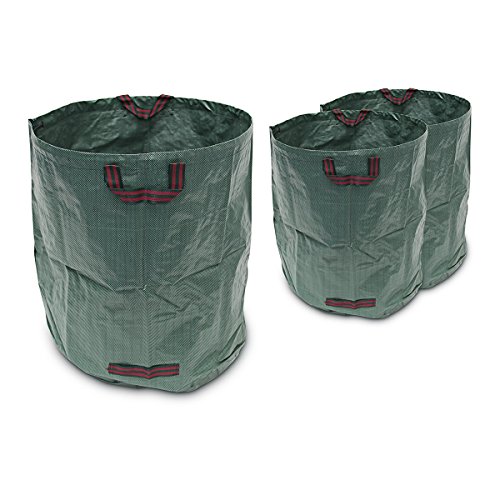 Relaxdays 10018865-335 lot de 3 sacs de jardin pratique/utile avec poignées 120 l code EAN 4052025044596 