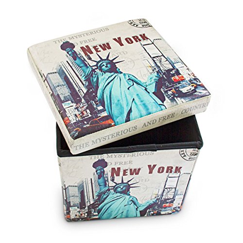 Tabouret pliant coffre de rangement pliable ban...