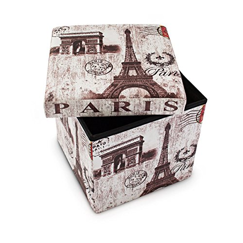 Tabouret pliant coffre de rangement pliable ban...