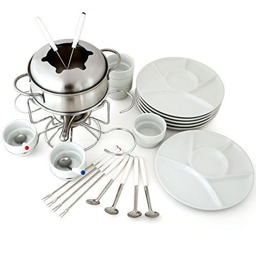 Service à Fondue en inox Appareil à fondue 28 p...