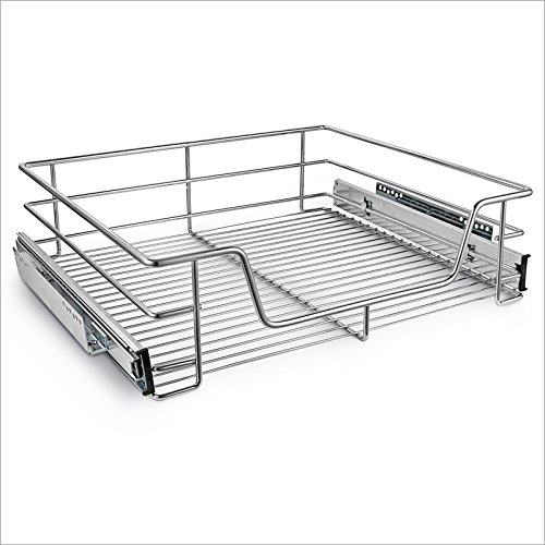 Tiroir télescopique 60 cm en métal chromé